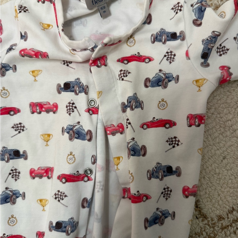 Kids Racing Car Footies - Red and Blue